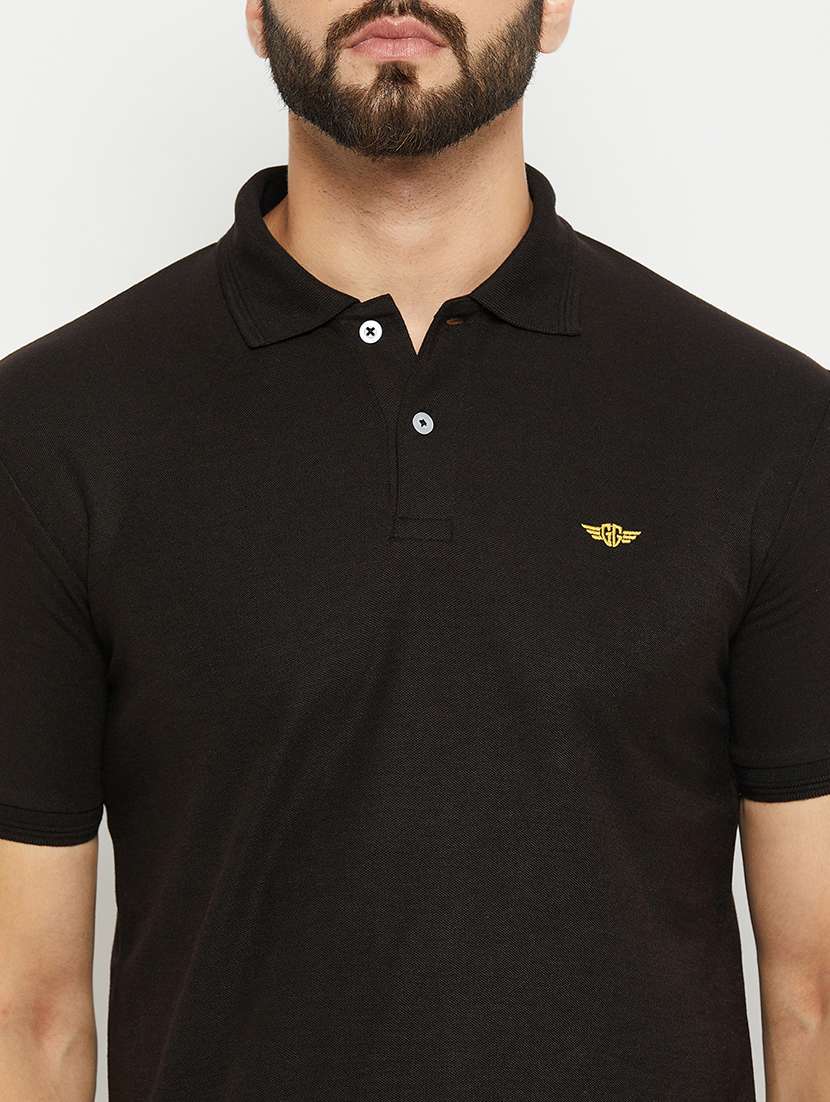 men polo neck solid t-shirt - 21343893 -  Standard Image - 4