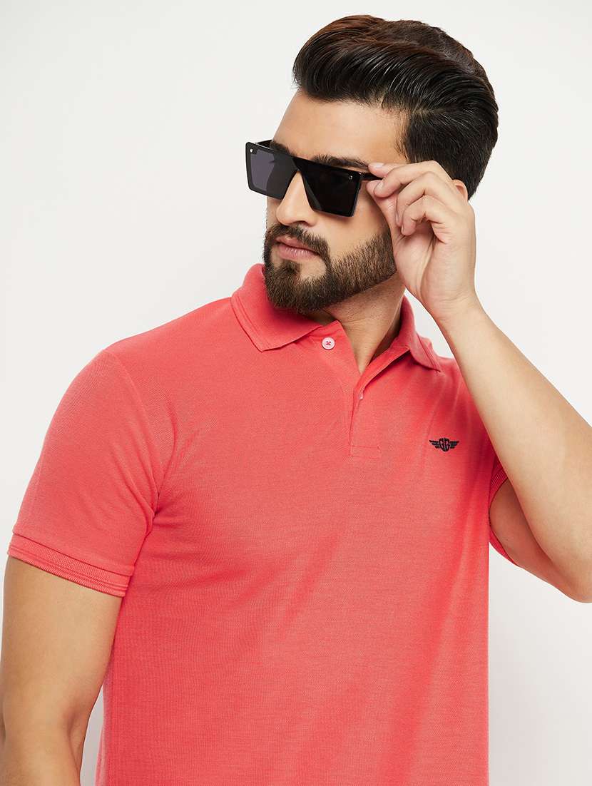 men polo neck solid t-shirt - 21343894 -  Standard Image - 1