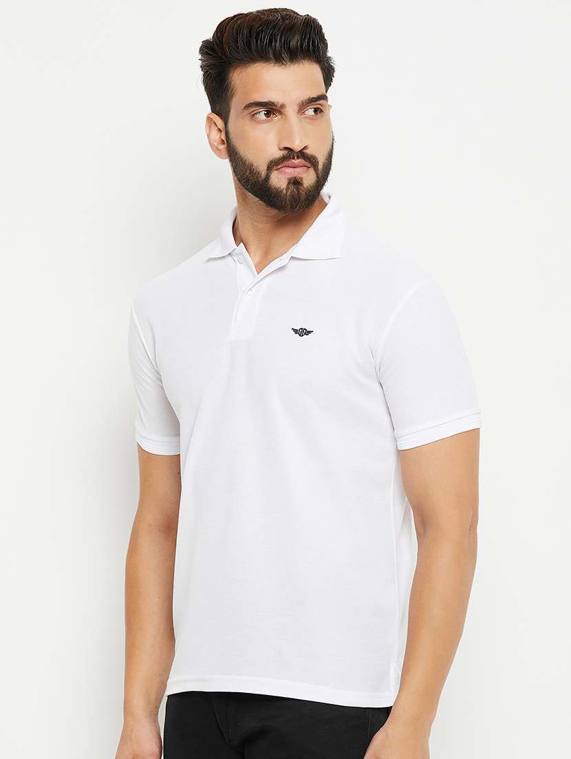 men polo neck solid t-shirt