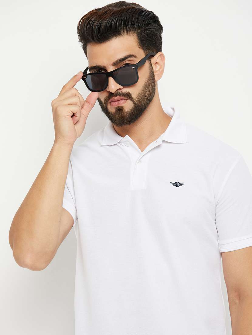men polo neck solid t-shirt - 21343901 -  Standard Image - 1