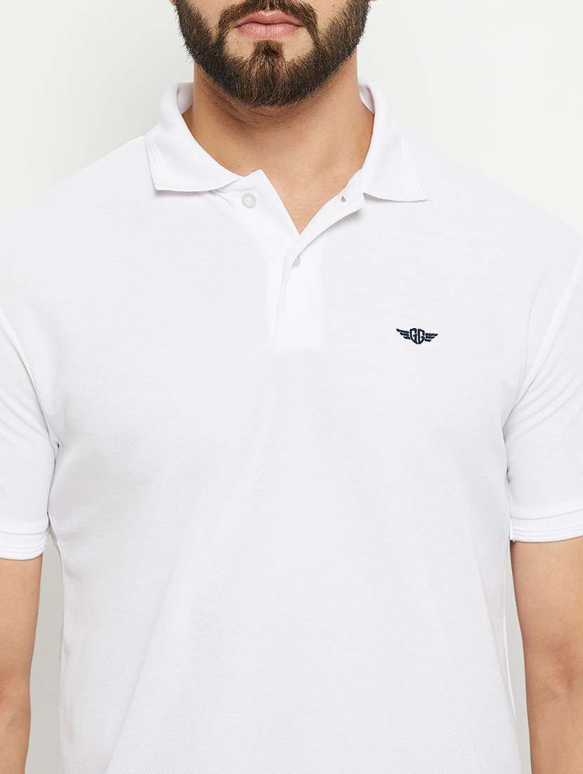 men polo neck solid t-shirt - 21343901 -  Standard Image - 4