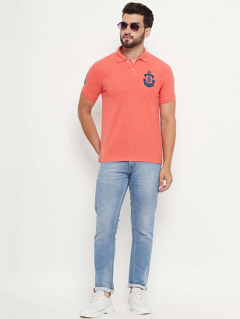 men polo neck placement print t-shirt - 21343907 -  Standard Image - 4