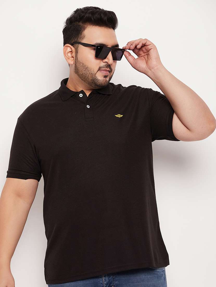 men polo neck solid t-shirt - 21343917 -  Standard Image - 1