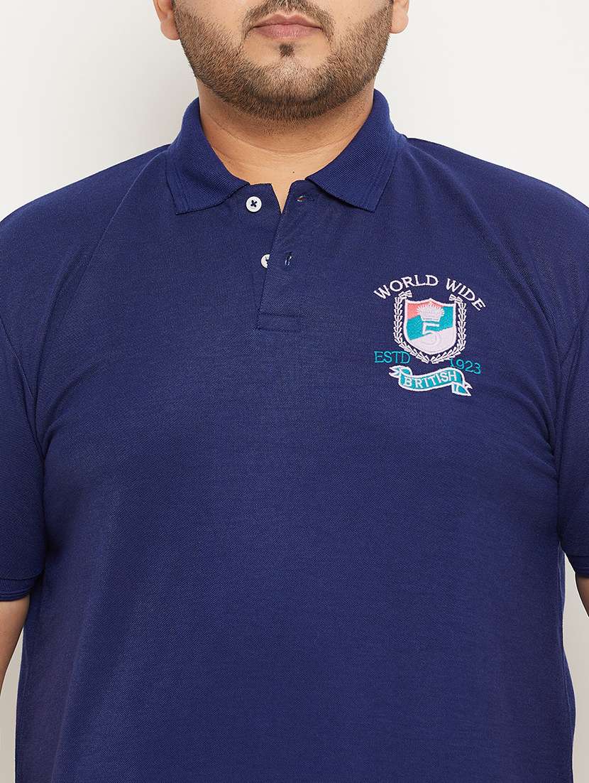 men solids plus size polo neck t-shirts - 21343926 -  Standard Image - 4