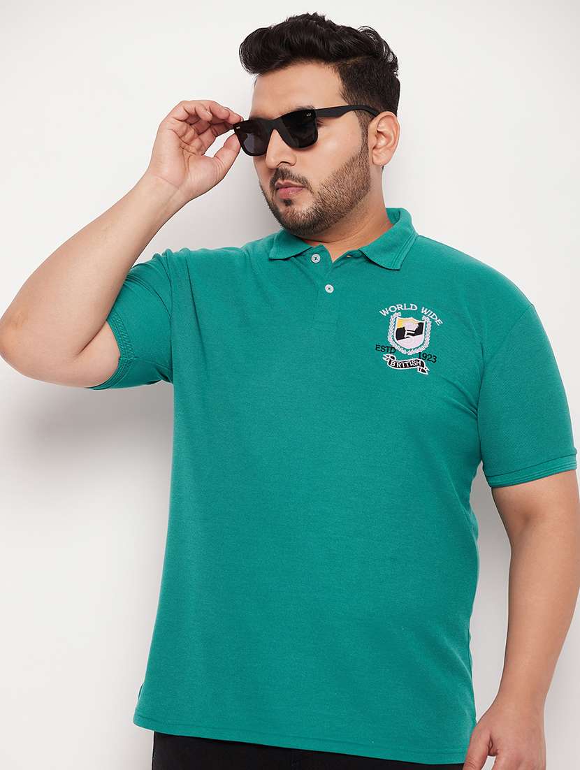 men polo neck placement print t-shirt - 21343929 -  Standard Image - 1