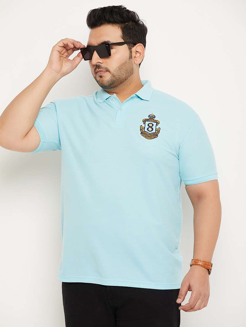 men polo neck placement print t-shirt - 21343930 -  Standard Image - 1
