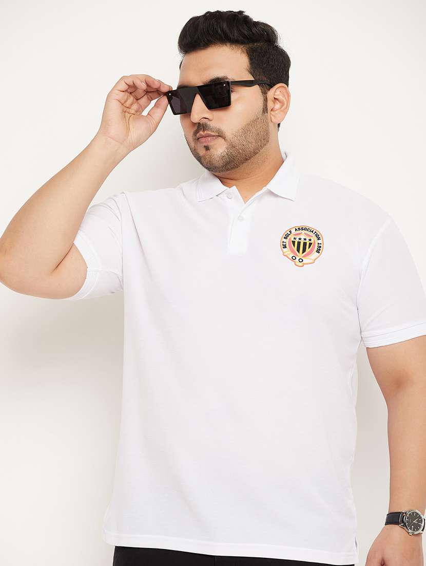 men polo neck placement print t-shirt - 21343937 -  Standard Image - 1