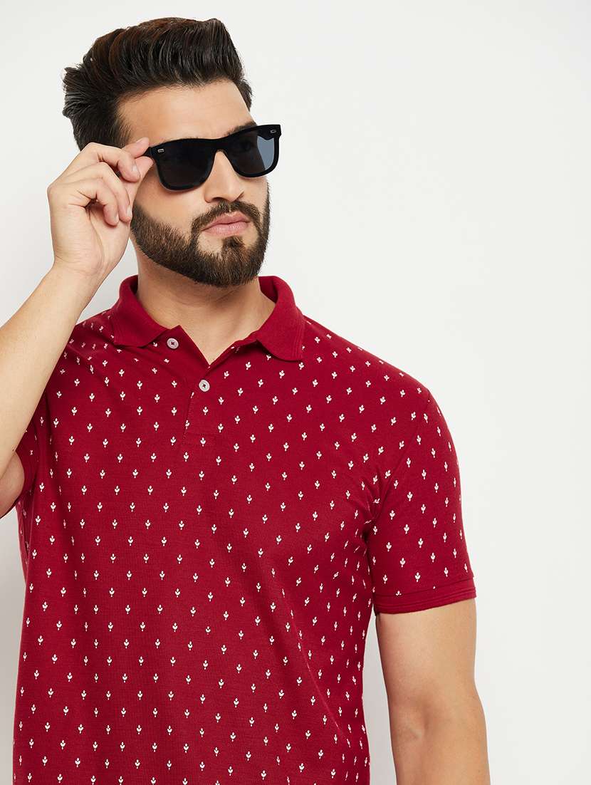 men polo neck printed t-shirt - 21343968 -  Standard Image - 1