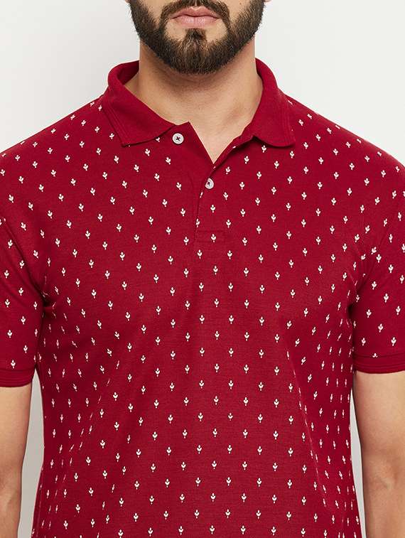 men polo neck printed t-shirt - 21343968 -  Standard Image - 4