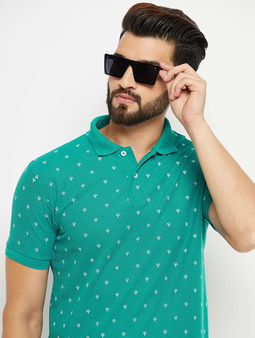 men polo neck printed t-shirt - 21343972 -  Standard Image - 1