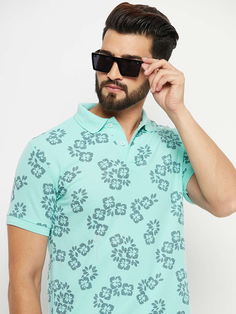 men all over print polo t-shirt - 21343974 -  Standard Image - 1