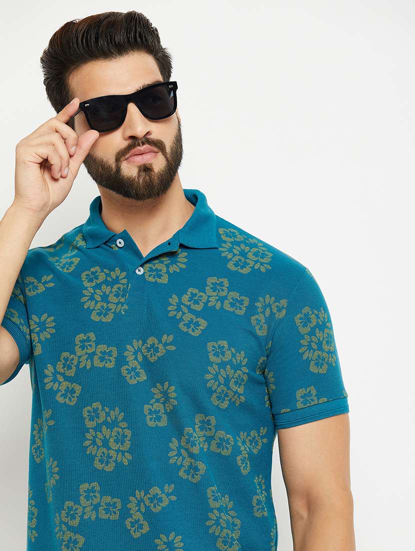 men polo neck printed t-shirt - 21343977 -  Standard Image - 1