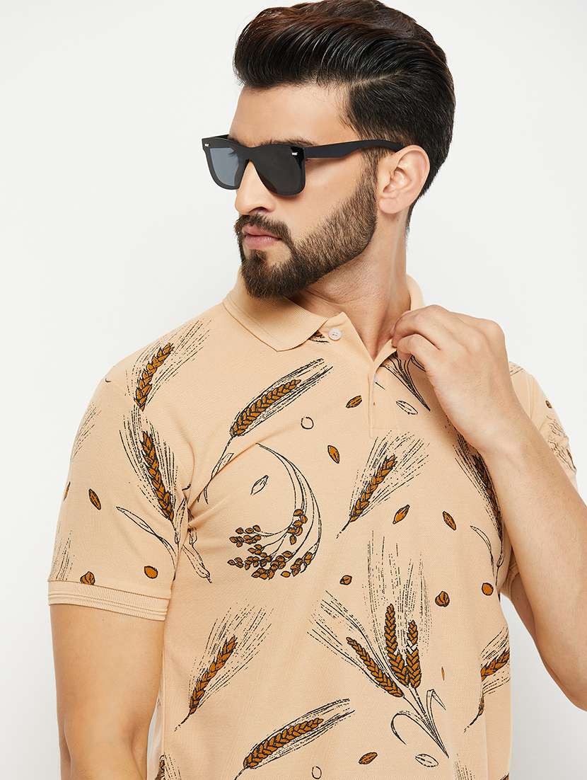 men polo neck printed t-shirt - 21343983 -  Standard Image - 1