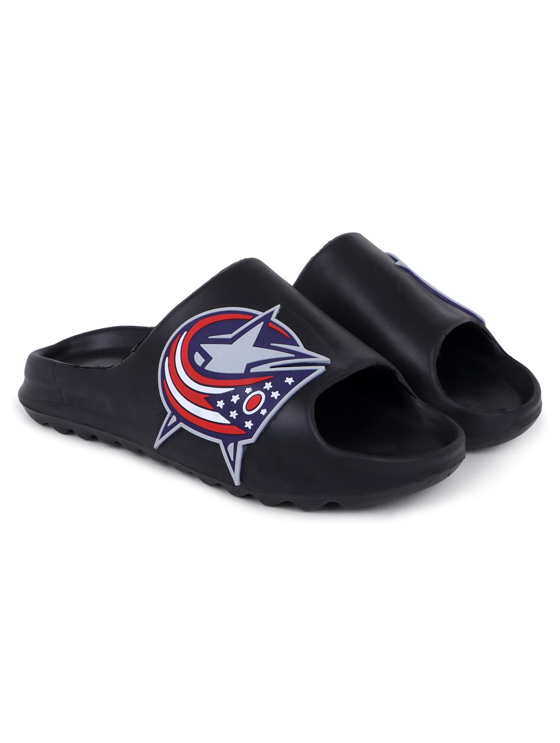 black rubber slip on flip flops - 21344000 -  Standard Image - 1