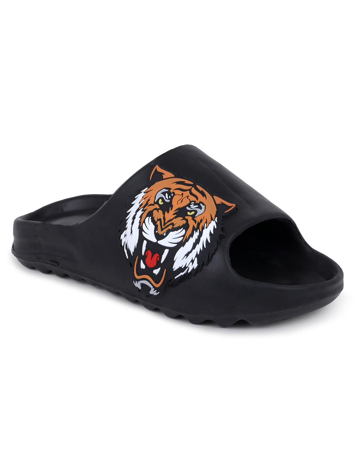 black rubber slip on flip flops - 21344002 - Standard Image - 1