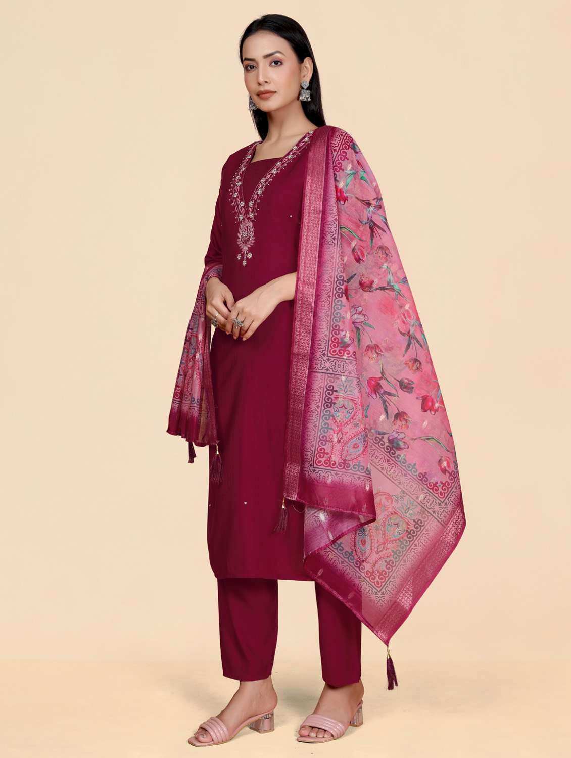rosewater kurta palazzo set - 21344038 - Standard Image - 1