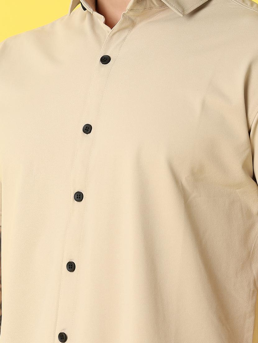 men short sleeved solid casual shirt - 21344445 - Standard Image - 4