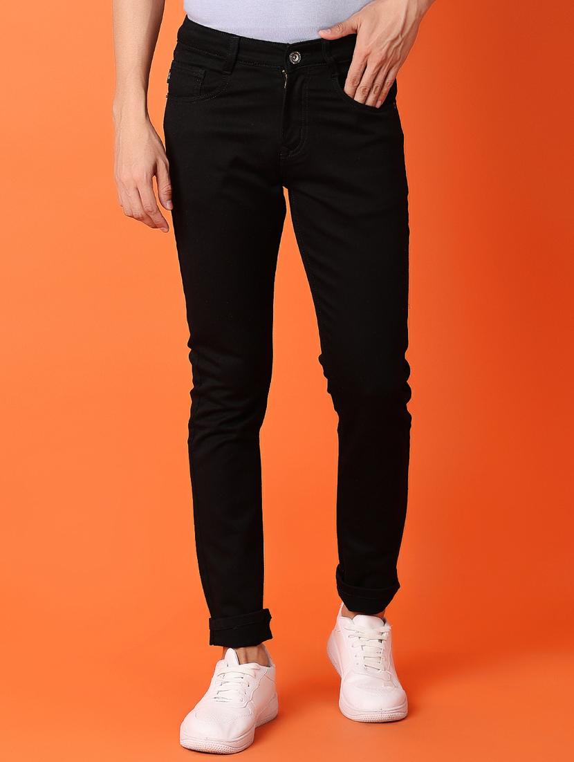 men solid mid rise slim fit jean