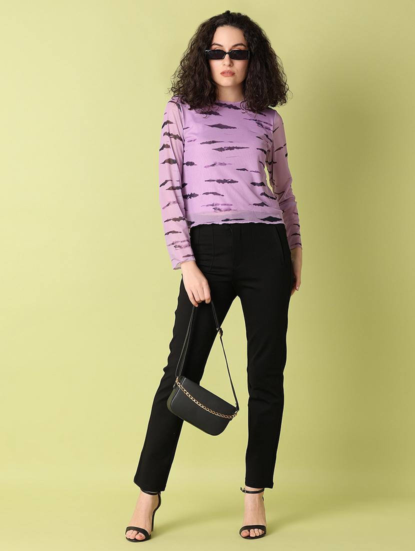 women black solids flat front trousers - 21344557 - Standard Image - 4