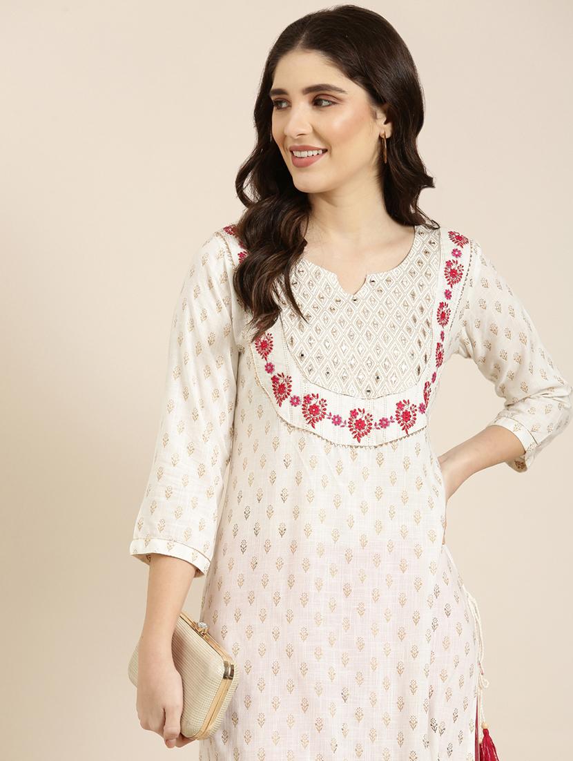 women three quarter sleeve straight kurta - 21344926 - Standard Image - 4