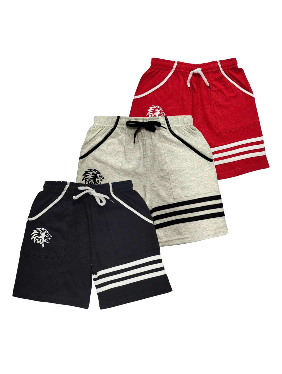 kids pack of 3 striped shorts 