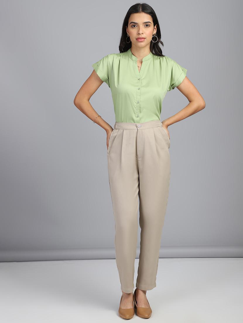 women neo mint cotton blend regular shirt - 21345170 - Standard Image - 4