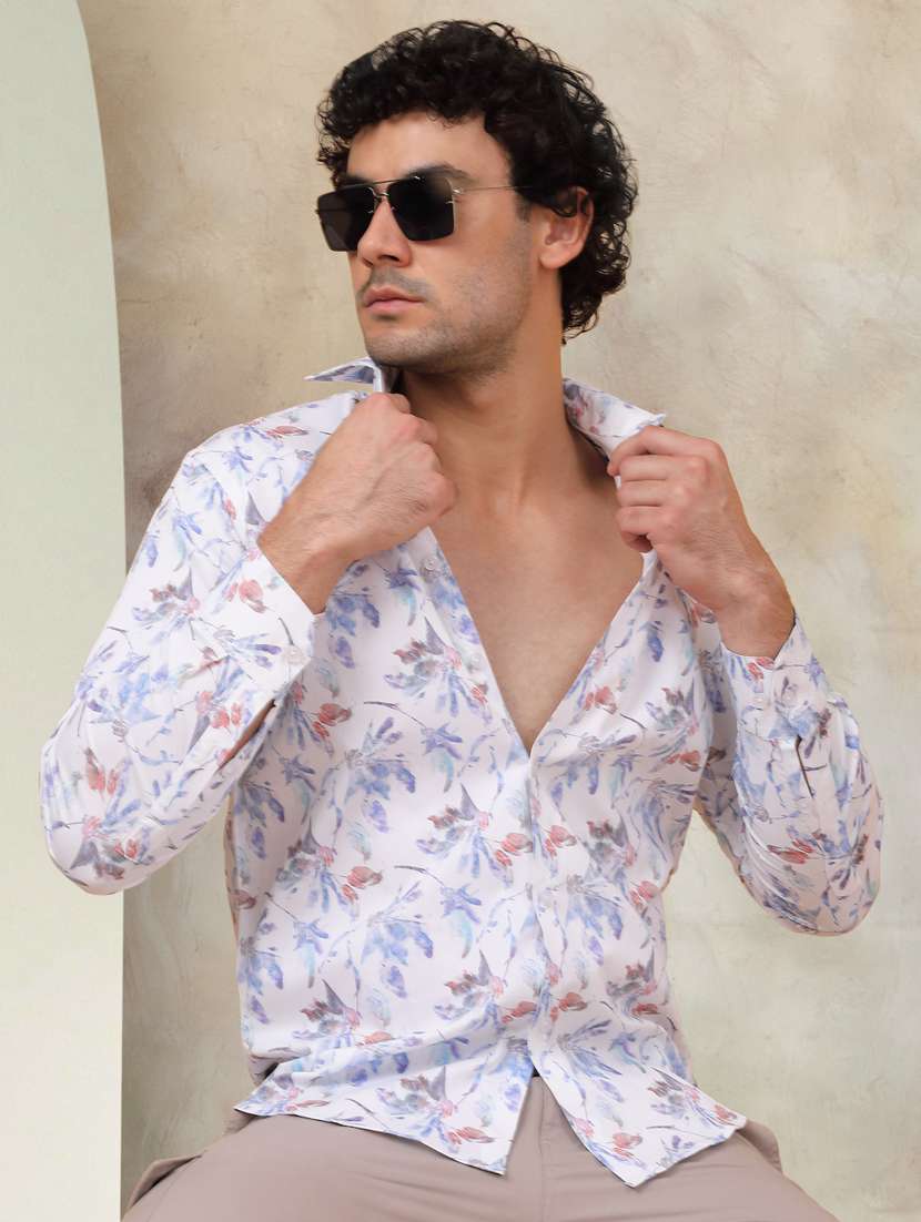 white printed casual shirt - 21345386 -  Standard Image - 1