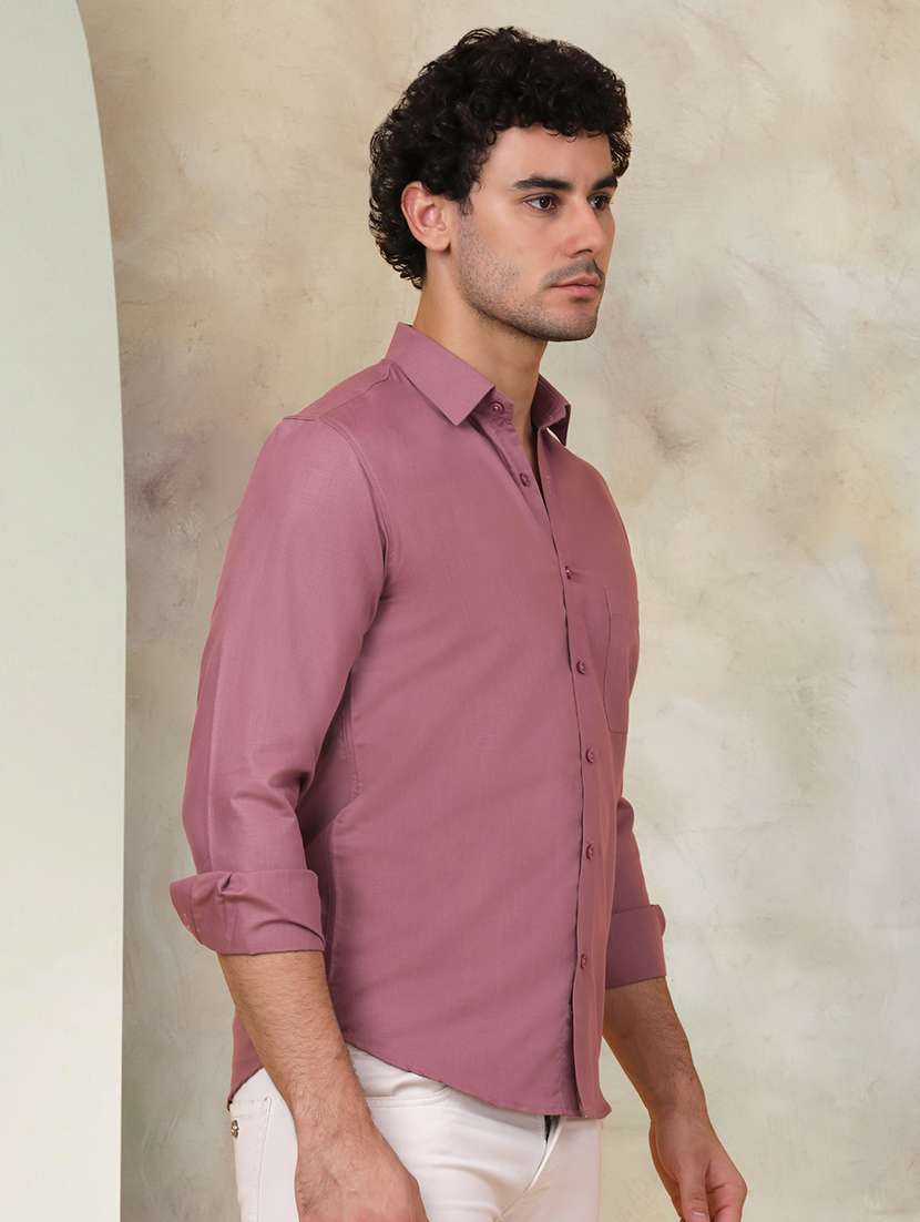 men solid cotton casual shirt - 21345412 -  Standard Image - 1