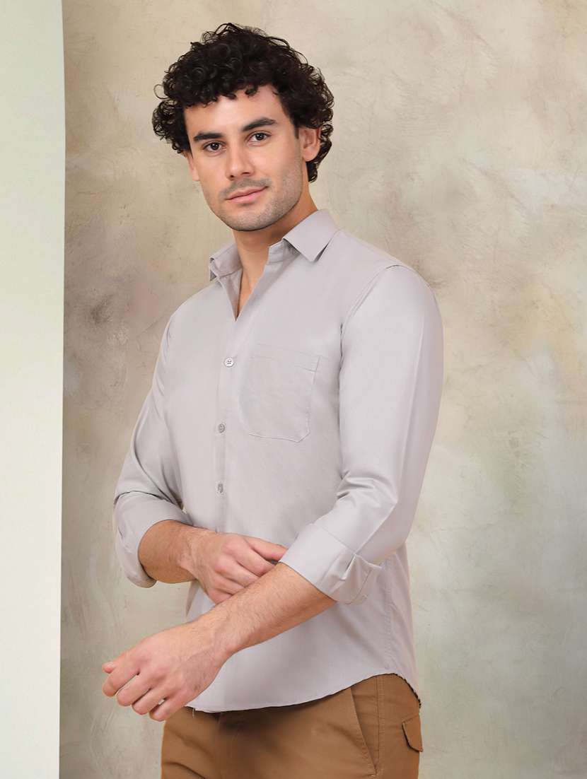 men solid cotton casual shirt - 21345413 -  Standard Image - 1