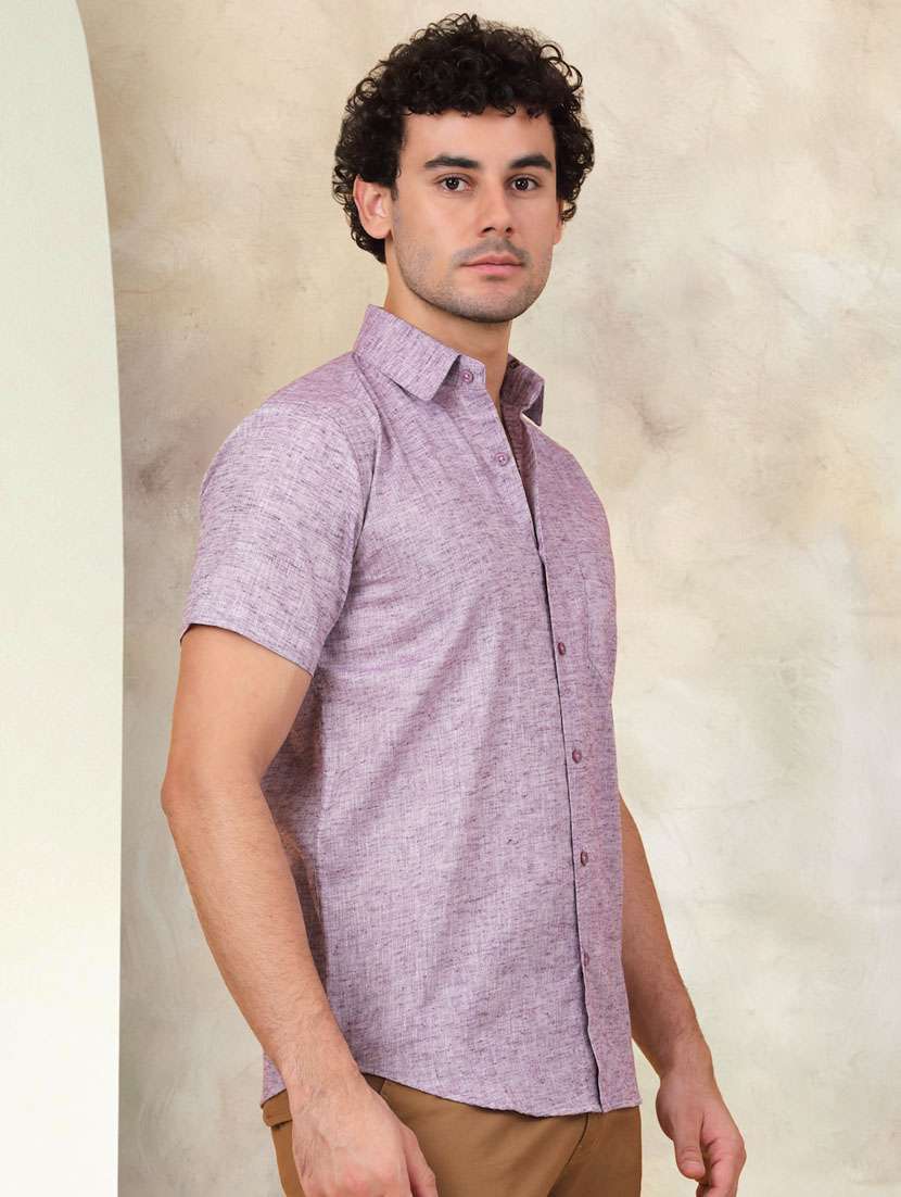 purple solid casual shirt - 21345419 -  Standard Image - 1