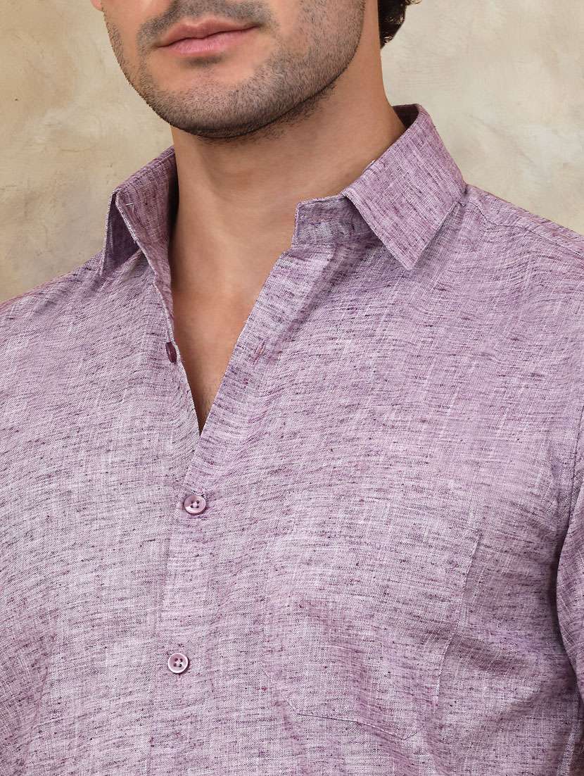 purple solid casual shirt - 21345419 -  Standard Image - 4