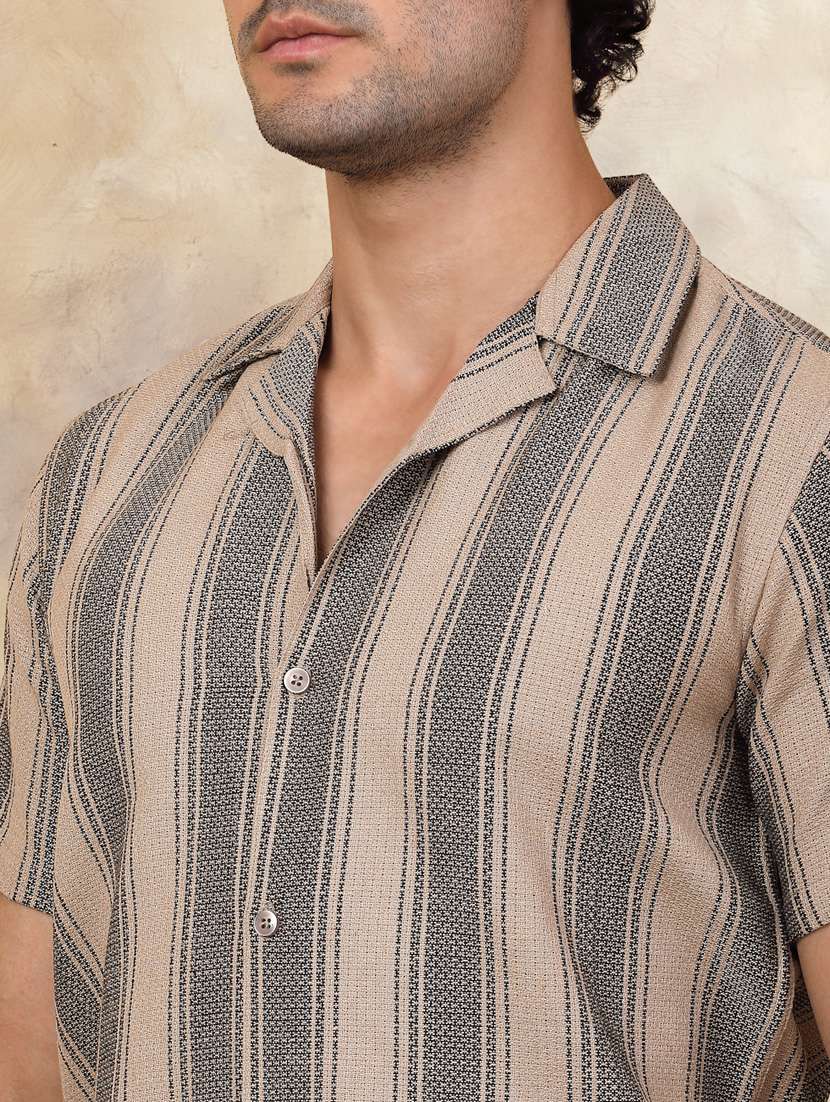 men striped cotton casual shirt - 21345429 -  Standard Image - 4