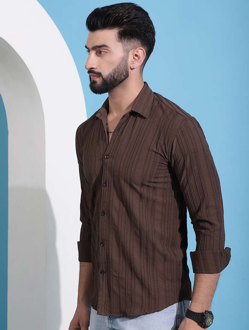 men self design casual shirt - 21345433 -  Standard Image - 1