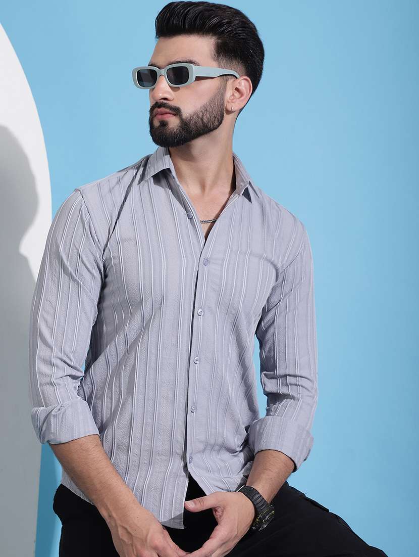 men self design casual shirt - 21345434 - Standard Image - 1