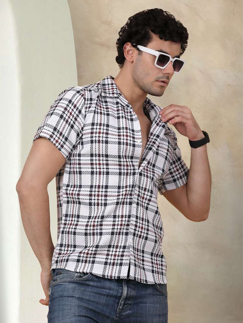 men checkered cotton casual shirt - 21345448 -  Standard Image - 1
