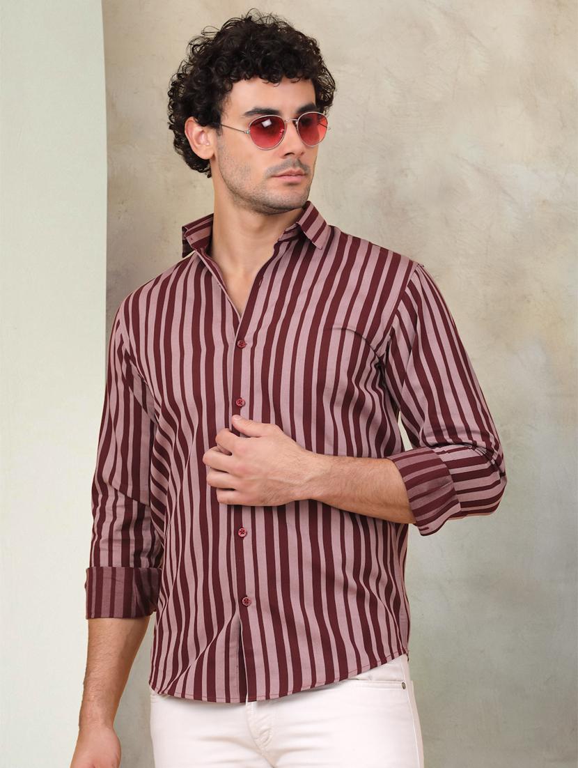 men striped cotton casual shirt - 21345451 - Standard Image - 1