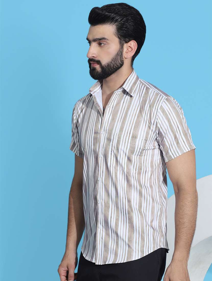 men striped cotton casual shirt - 21345452 -  Standard Image - 1