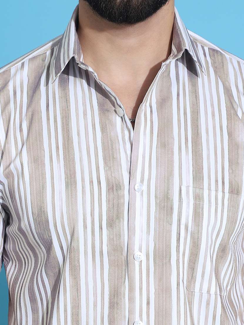 men striped cotton casual shirt - 21345452 -  Standard Image - 4