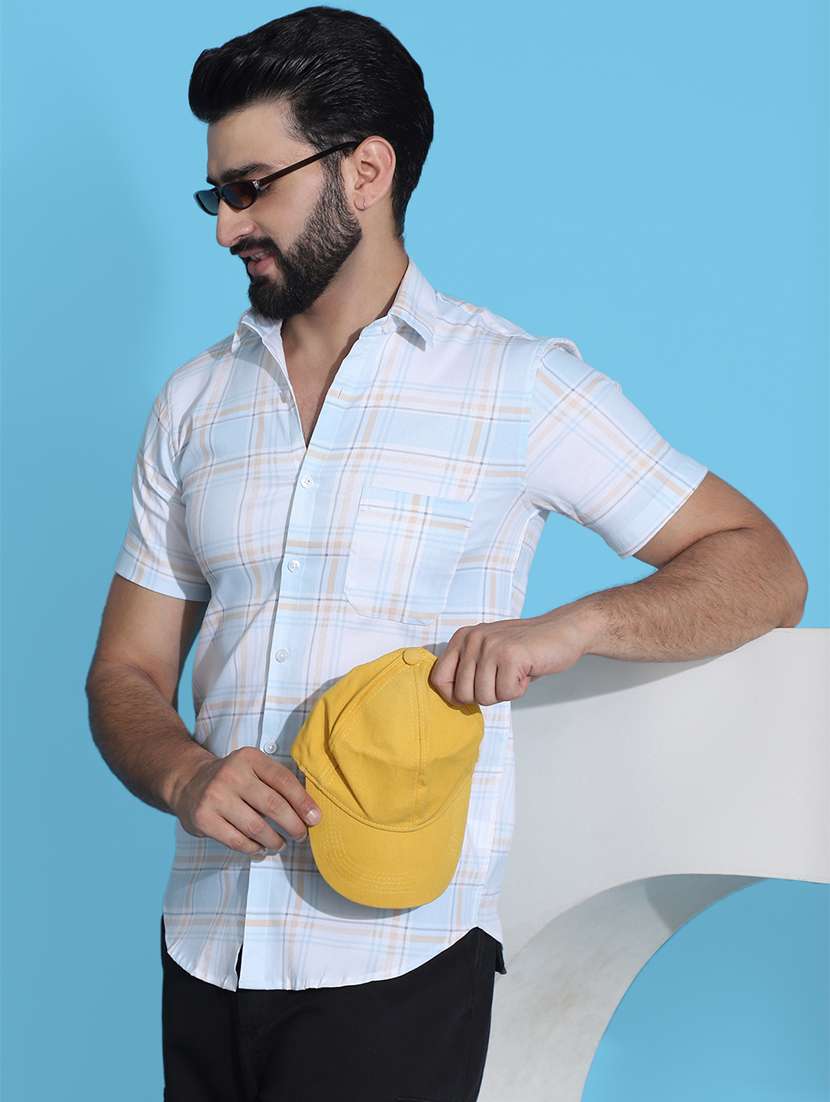 men checkered cotton casual shirt - 21345455 -  Standard Image - 1