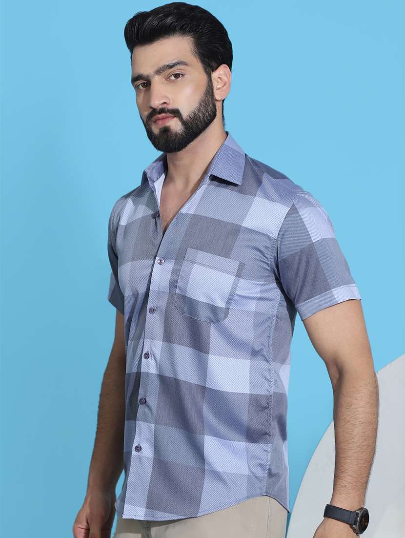 men checkered cotton casual shirt - 21345459 - Standard Image - 1