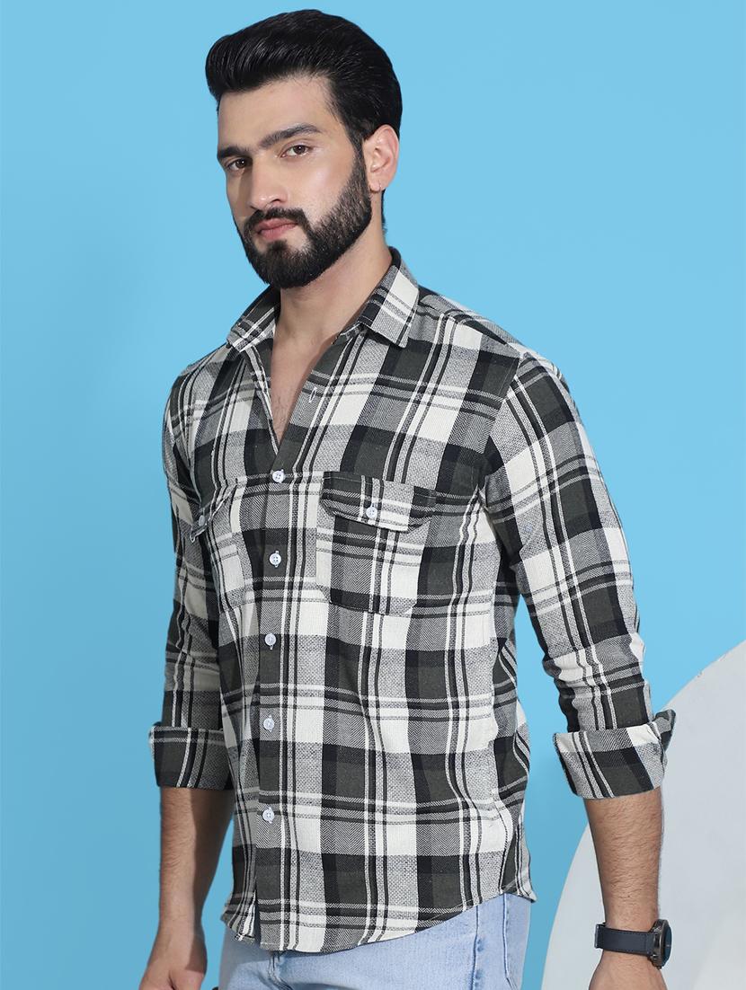 men checkered cotton casual shirt - 21345462 -  Standard Image - 1