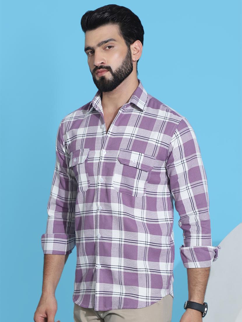 men checkered cotton casual shirt - 21345463 -  Standard Image - 1