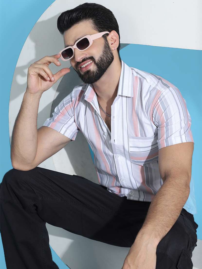 men striped cotton casual shirt - 21345464 -  Standard Image - 1