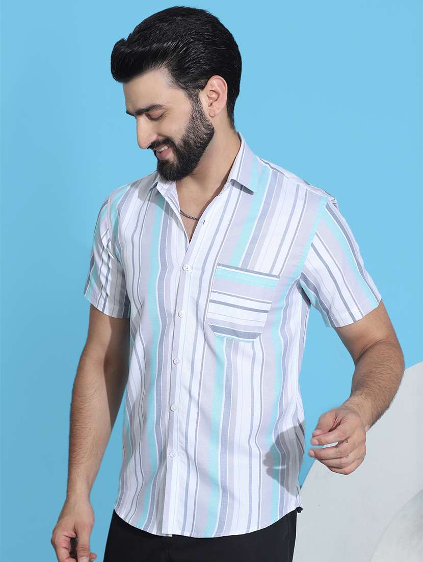 men striped cotton casual shirt - 21345465 -  Standard Image - 1