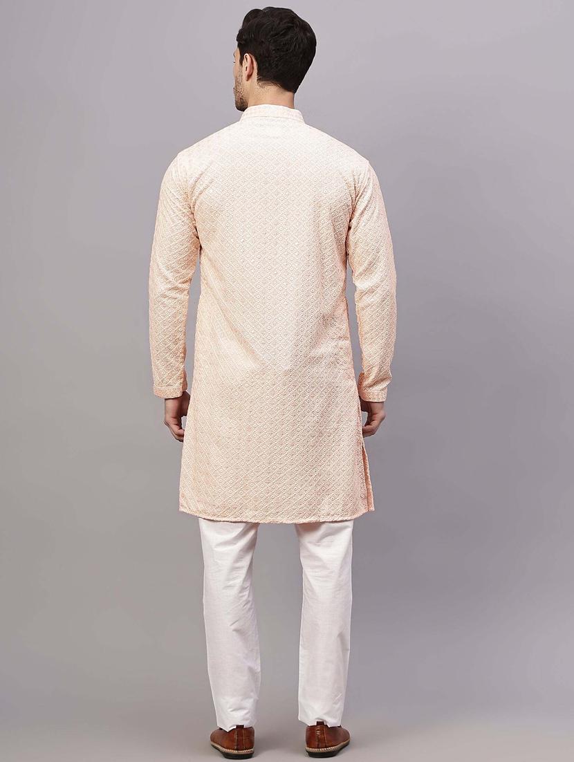men embroidered long sleeves kurta - 21345519 - Standard Image - 4