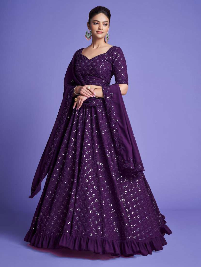 women semi-stitched lehenga choli with dupatta