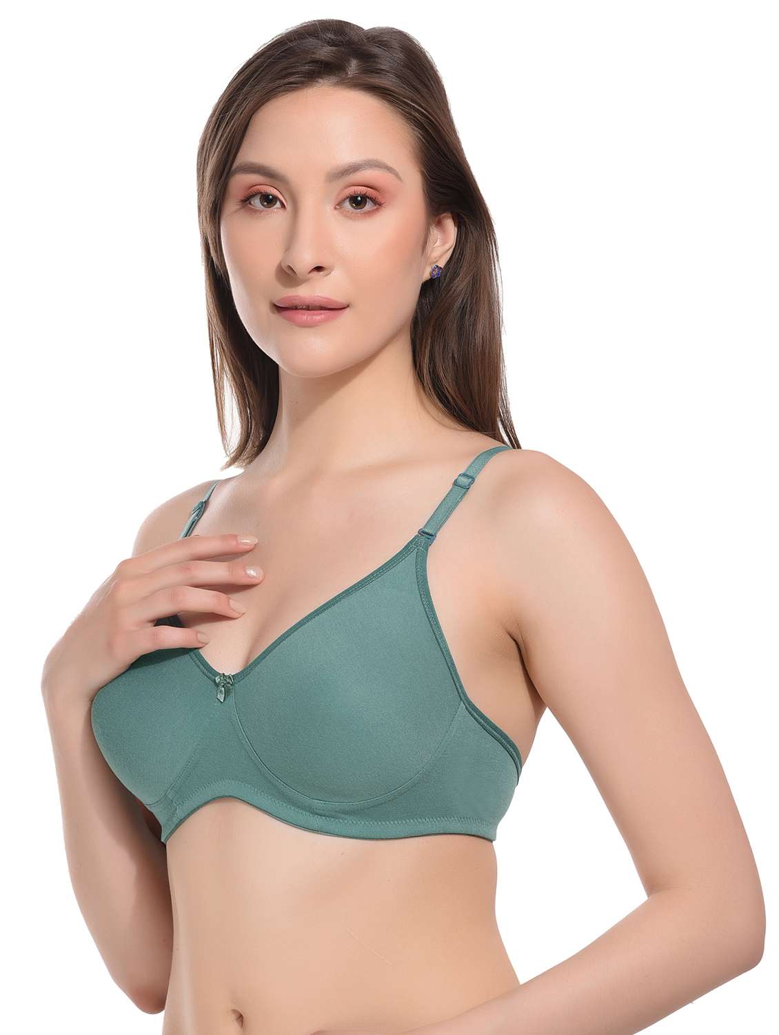 women solid lightly padded t-shirt bra - 21345575 -  Standard Image - 1