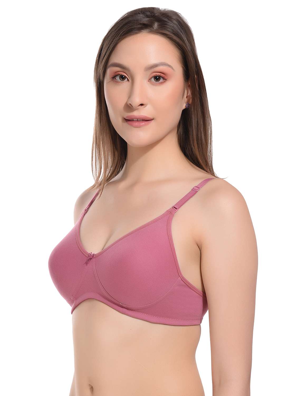 women solid lightly padded t-shirt bra - 21345576 -  Standard Image - 1