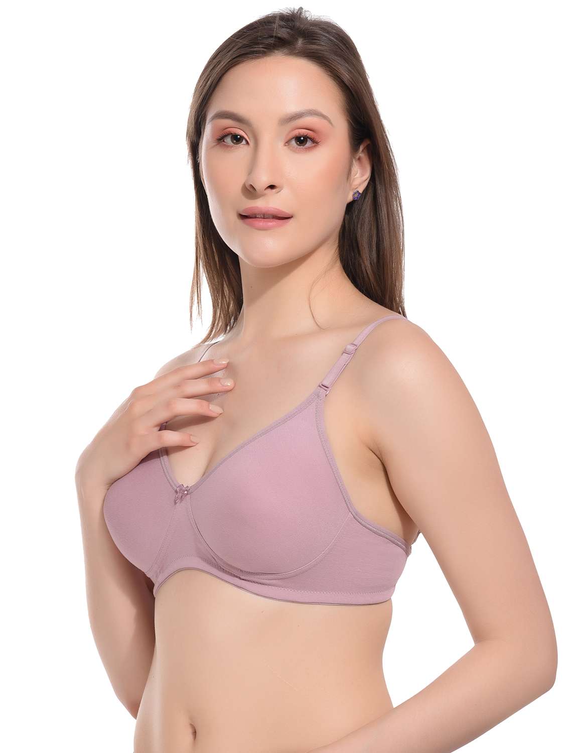 women solid lightly padded t-shirt bra - 21345577 -  Standard Image - 1