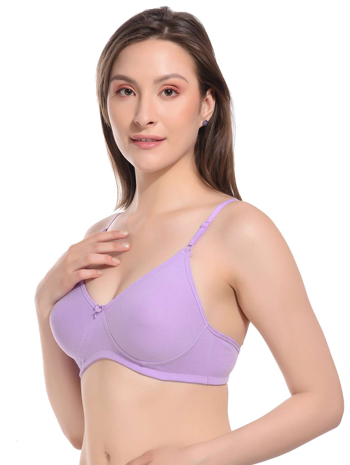 women solid lightly padded t-shirt bra - 21345578 -  Standard Image - 1